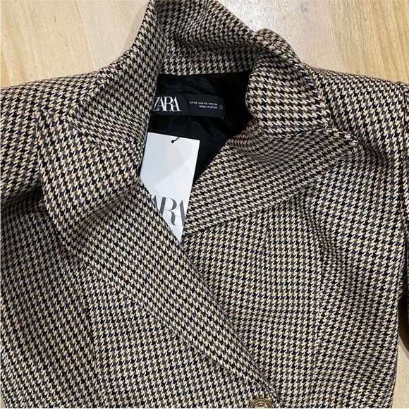 Zara double breasted houndstooth blazer NEW - Picture 6 of 6